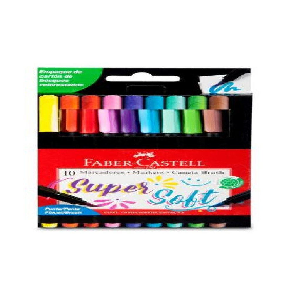 MARCADOR AGUA DELG.SUPER SOFT P. PINCEL EST. C10 FABER C.72