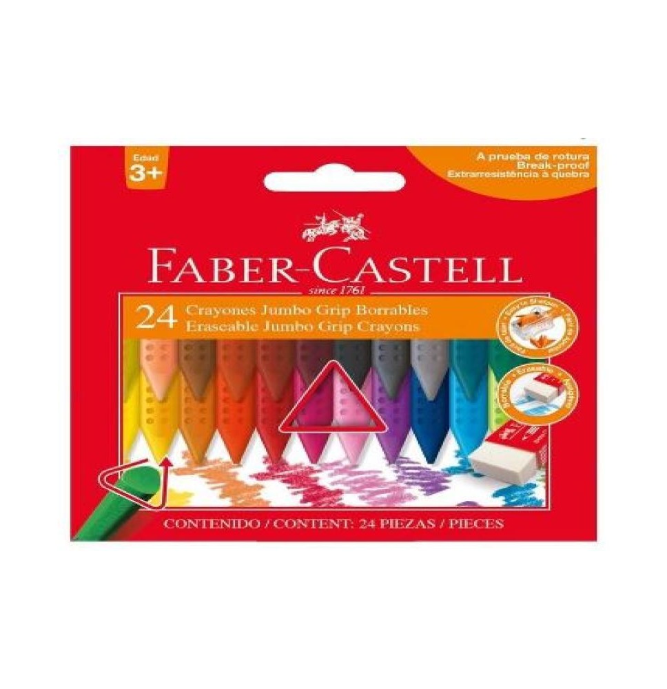 CRAYONES BORRABLES JUMBO EST.C24 FABER E.1 C.60