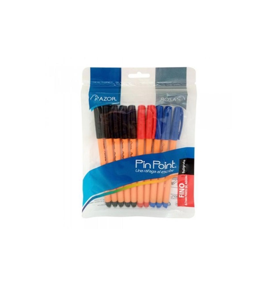 BOLIGRAFO PIN POINT AZOR 0.7MM BOLSA C10 PZAS. SURT C.24