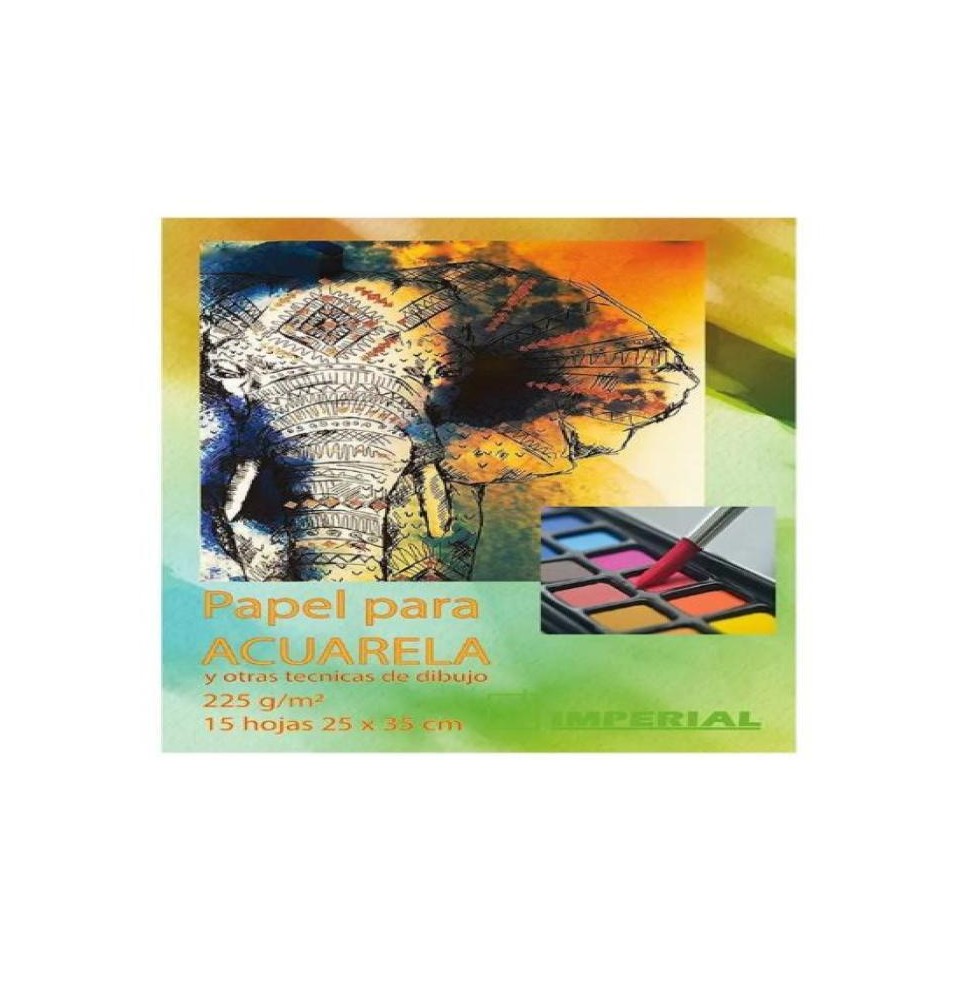 BLOCK PACUARELA IMPERIAL 15H. 25X35CM BLANCO 225GM2 C.10