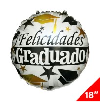 GLOBO METALICO GRADUACION REDONDO 18 VM E.25