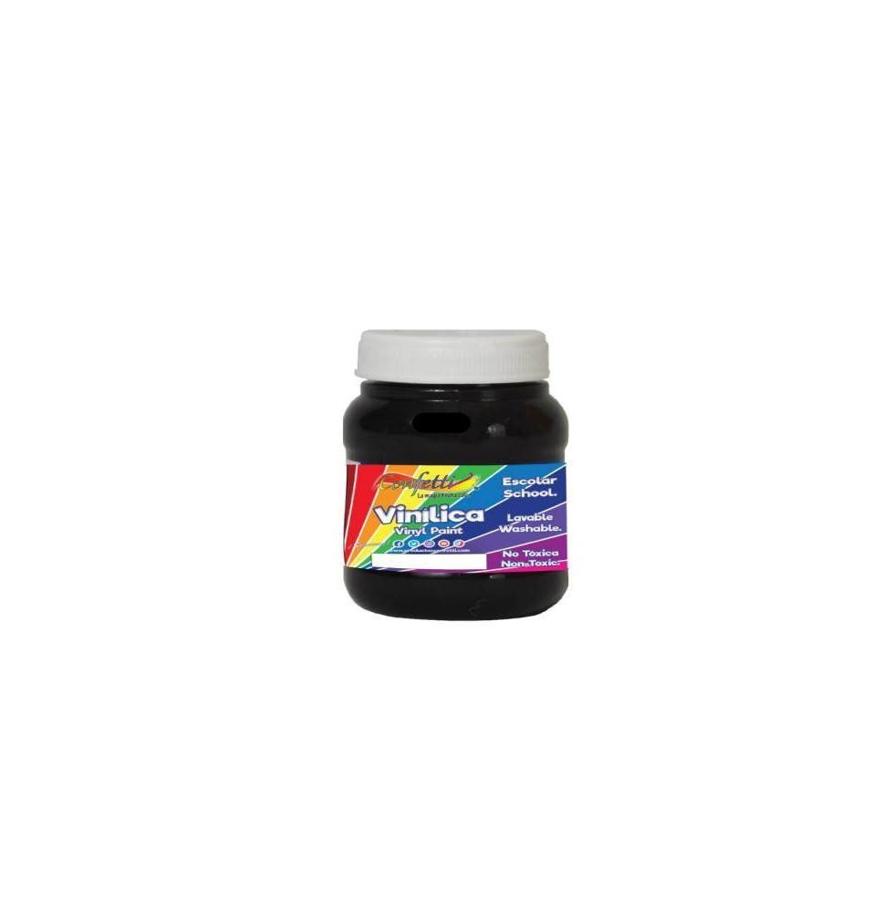PINTURA VINILICA 100ML CONFETTI NEGRO C.12