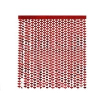 CORTINA METALICA PANEL ROJO CORAZONES FIESTA 91X240 E.10