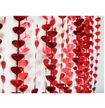 CORTINA METALICA PANEL ROJO CORAZONES FIESTA 91X240 E.10