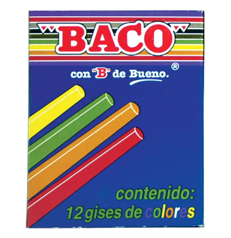 GIS MOLDEADO CAJA C12 COLORES BACO C.100