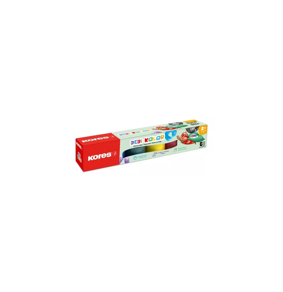 PINTURA DEDOS LAVABLE KORES CAJA C6 30 ML.VCOL. C.12