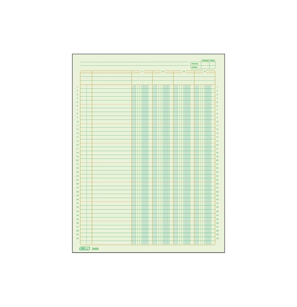 TABULAR CCONCEPTO 4 COLUMNAS 3404 PRINTA. CTA.50H.E372