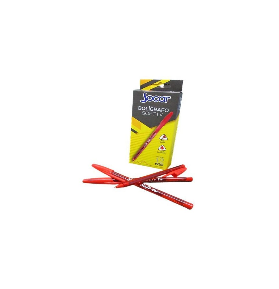 BOLIGRAFO SOFT JOCAR 1.00 MM ROJO MOD.BA12R E12 C1200