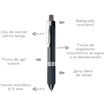 BOLIGRAFO GEL OH K497A PENTEL 0.7MM NGO. E12 C288
