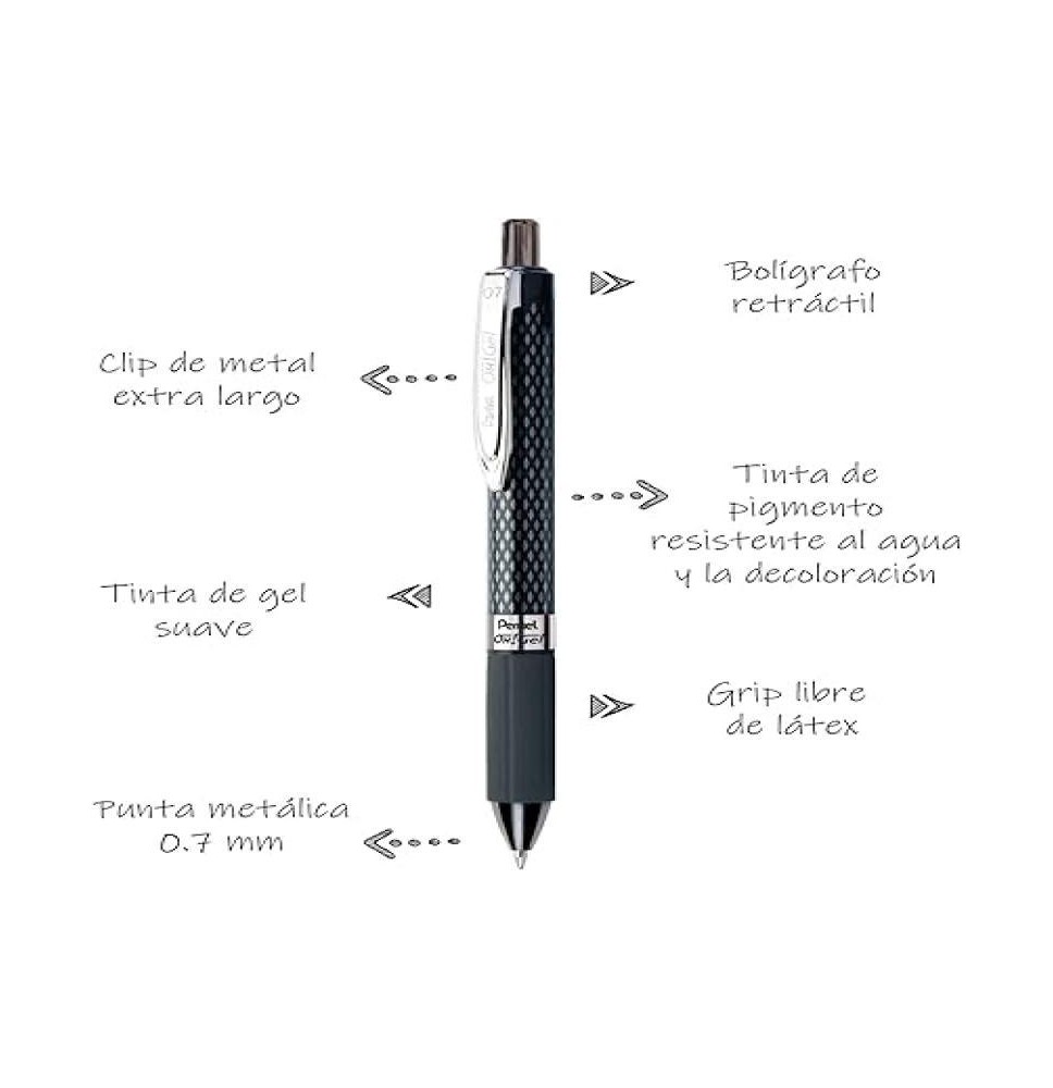 BOLIGRAFO GEL OH K497A PENTEL 0.7MM NGO. E12 C288
