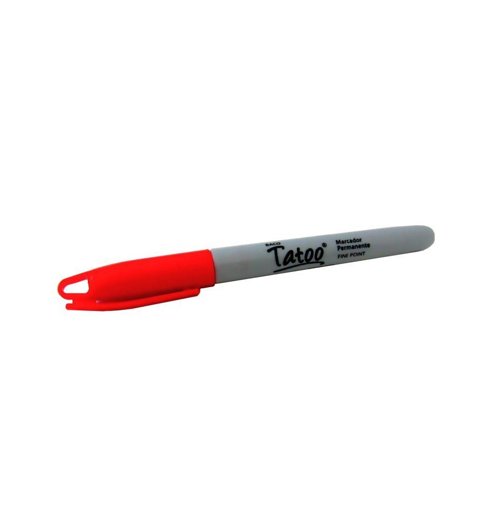 MARCADOR PERM. DELG. TATOO BACO P.F. ROJO E10 C200
