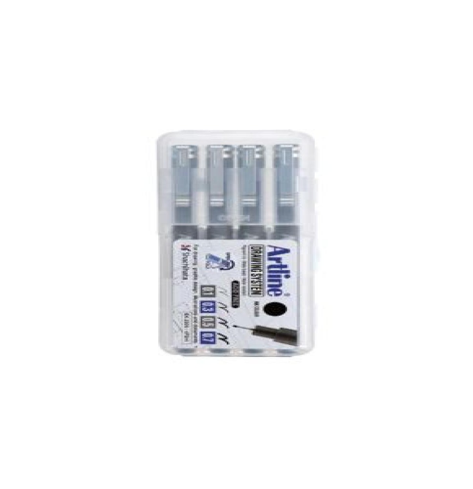 ESTILOGRAFO DESE. ARTLINE 0.10.30.50.7MM PAQ.4 NGO.E.12