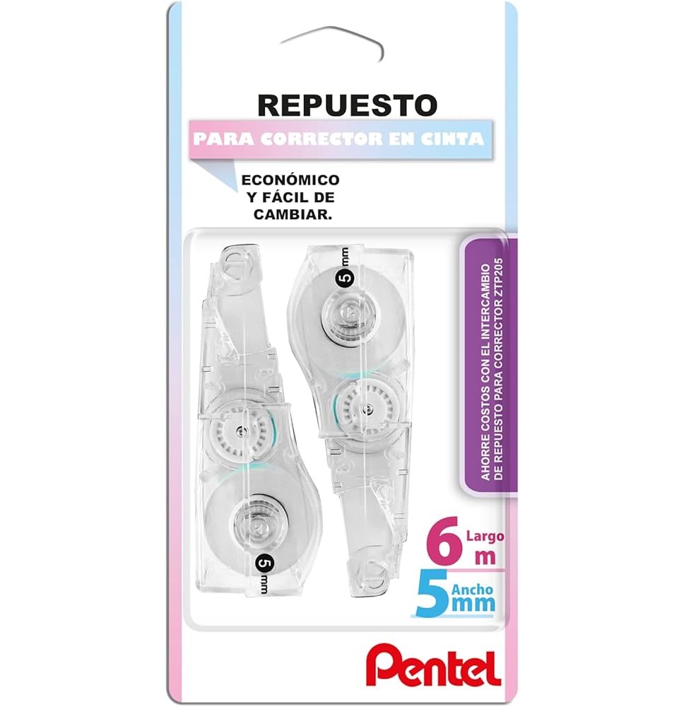 REPUESTO P CINTA ZTPR5BP2 5MMX6MM PENTEL BL.C 2 E.12 C.576