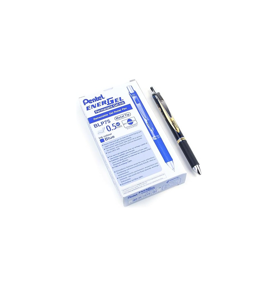 BOLIGRAFO ENERGEL BLN75LGA CLENA PENT 0.5MMRT NGO 10 400