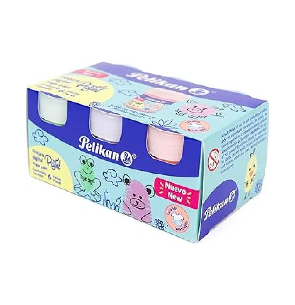 PINTURA DIGITAL PELIKAN 25ML. ESTUCHE C6 PASTEL C.24
