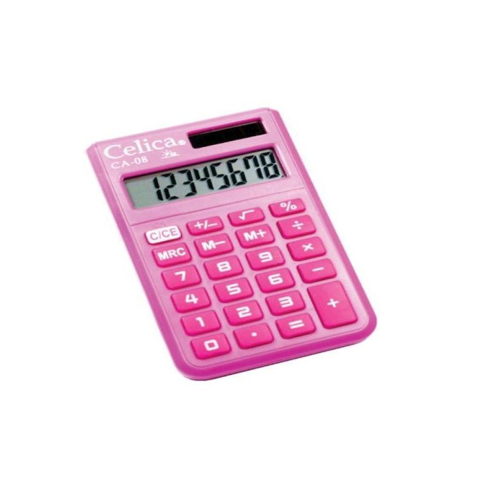 CALCULADORA BOLSILLO BASIC CELICA ROSA 8 DIG.CA08 E.25 C.300