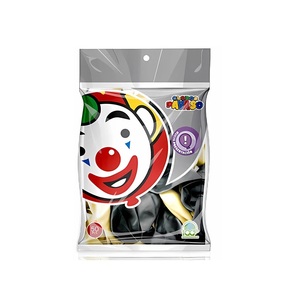GLOBOS PAYASO 9 BOLSA C50 BICOLOR NGODORADO C.100