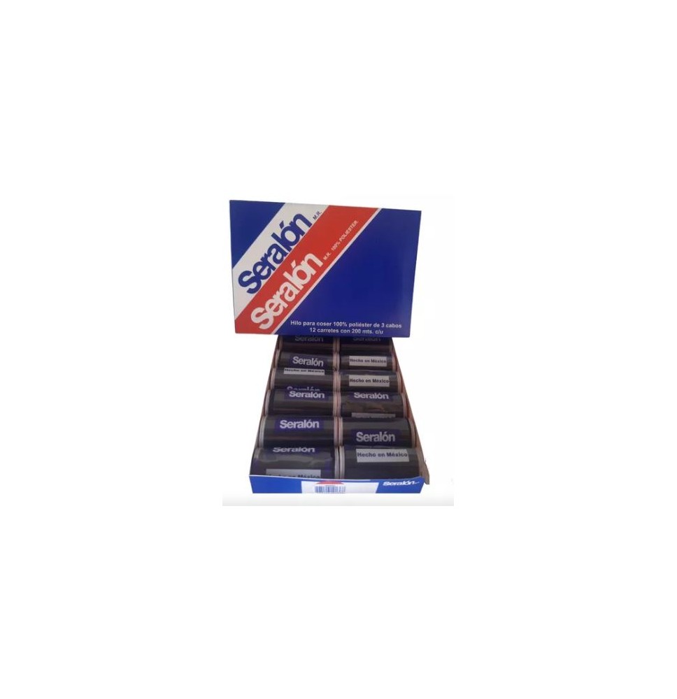 HILO SERALON DE COSTURA 200MTS NEGRO 4000 CAJA C12 C44