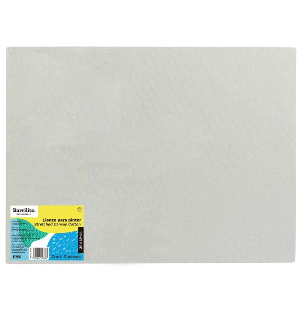 LIENZO PARA PINTOR 30X40CM PAQ. C2 PZAS. L3040 BARR.E.12