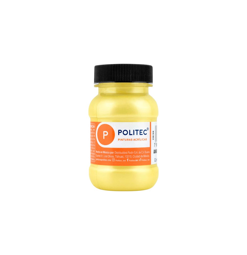 PINTURA ACRILICA POLITEC 100ML AMARILLO MET. 518 E.6 C.36