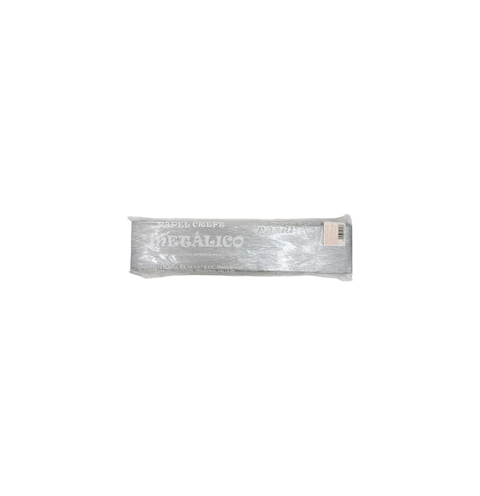 PAPEL CREPE PASCUA 200X50CM. PAQ.C10 COL. PLATA MET. C20