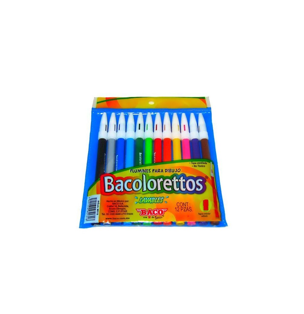 MARCADOR AGUA DELG. EST.C12 BACOLORETTOS C.50