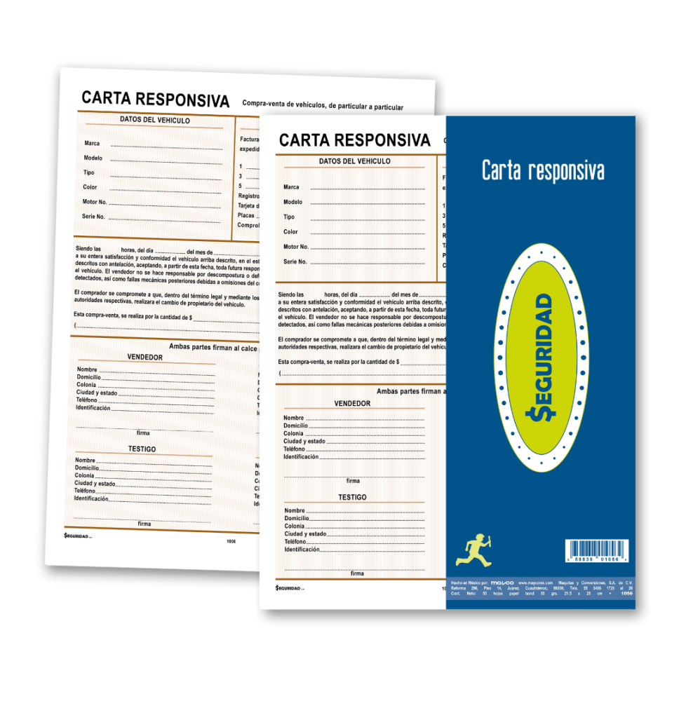 CARTA RESPONSIVA 1056CR25 SEGURIDAD 25H. E.3 C.102