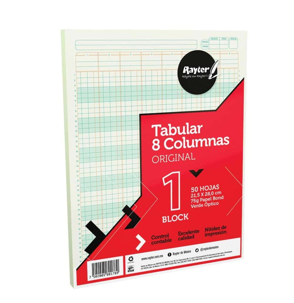 TABULAR SCONCEPTO 8 COLUMNAS 3108 PRINTA. CTA. 50H.348