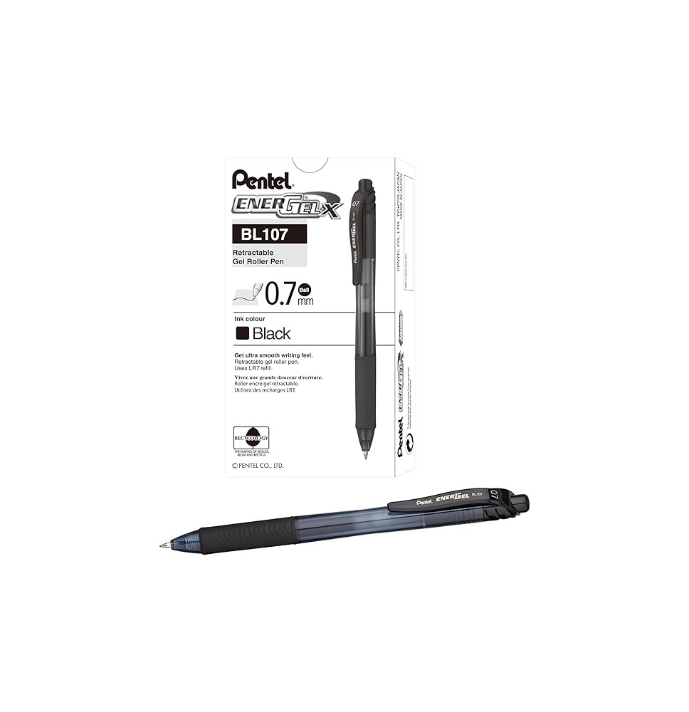 BOLIGRAFO GEL LIQ. ENERGEL BL107M 0.7MM.CJA.C12 COL.SURT.