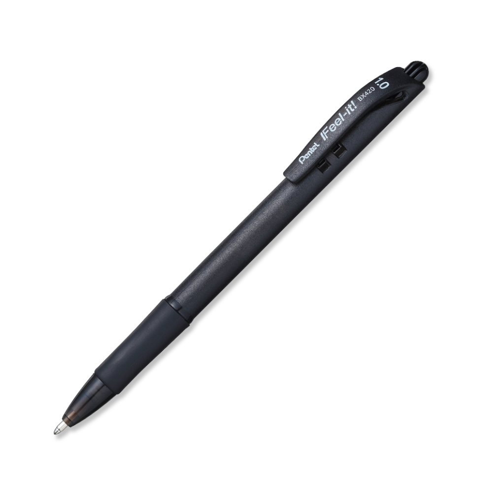BOLIGRAFO FEEL-IT BX420 1.0MM NEGRO PENTEL E.12 C.1152