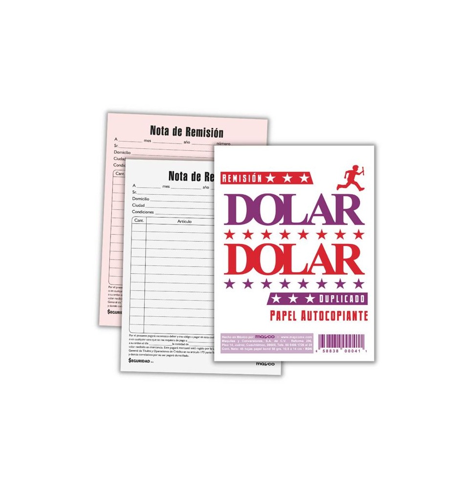 REMISION 18 CTA. DUPLICADO AUTOCOP. 44H.DOLAR RD-6 10200