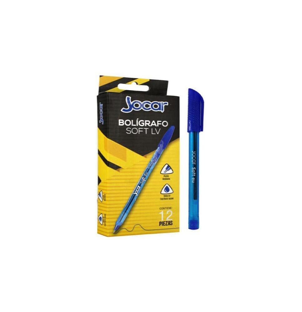 BOLIGRAFO SOFT JOCAR 1.00 MM AZUL MOD.BA12A E12 C1200