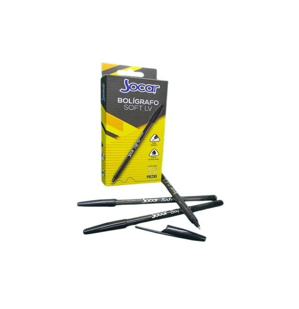BOLIGRAFO SOFT JOCAR 1.00 MM NEGRO MOD.BA12N E12 C1200