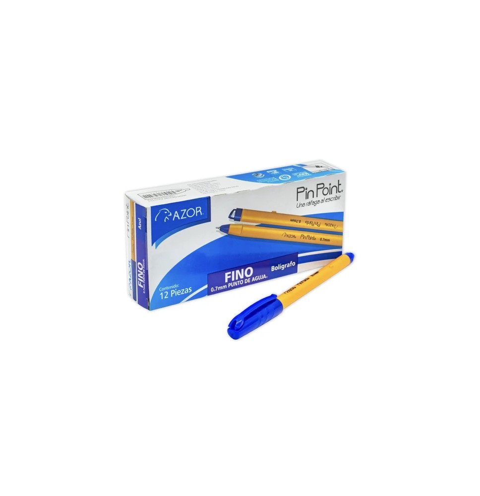 BOLIGRAFO PIN POINT AZOR 0.7MM AZUL. E.12 C.360