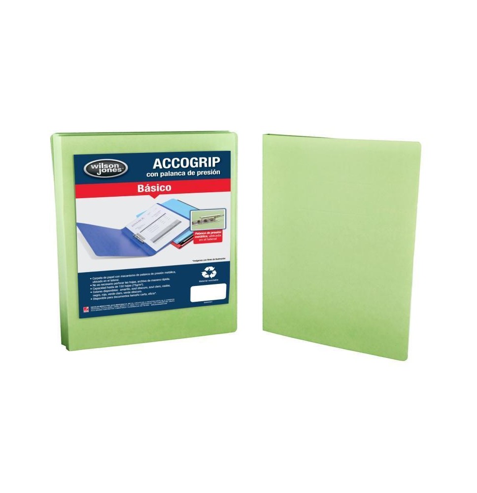 FOLDER CPALANCA OFI. VERDE CL. ACCOGRIP P-0975 E.4 C.48