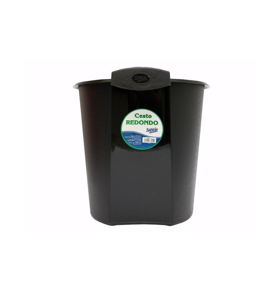 CESTO BASURA PLAST. 12.5L. NGO. SABLON 8005 C.6
