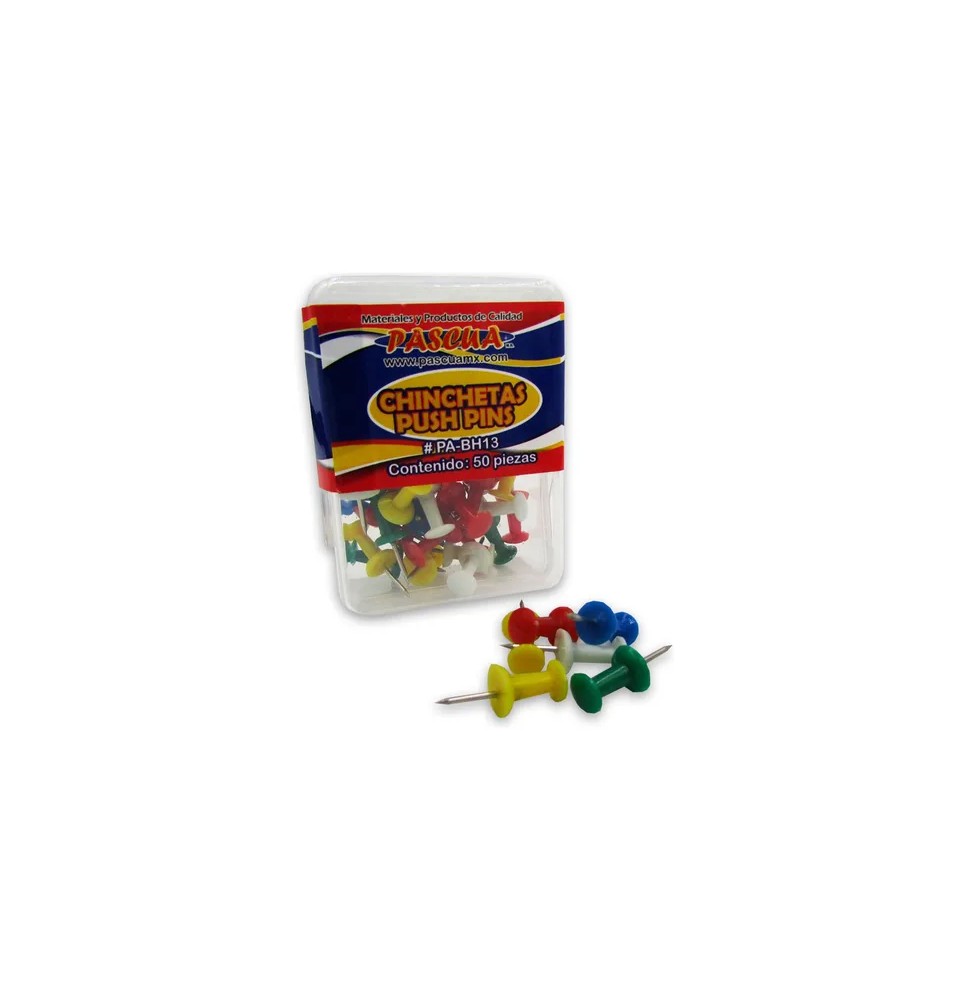CHINCHETAS PLAST. CJA. COL. SURT. C50 PZ. PASCUA 10240