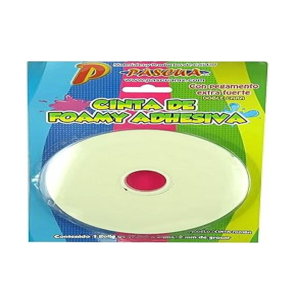 CINTA DE FOAMY ADHESIVA 19MMX5MTS DOBLE CARA 2MM E24