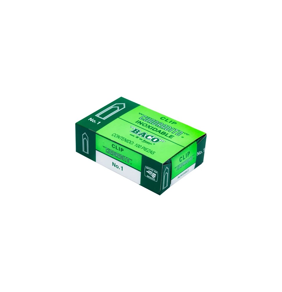 CLIPS CUADRADITO 1 BACO CAJA C100 E.10 C.100