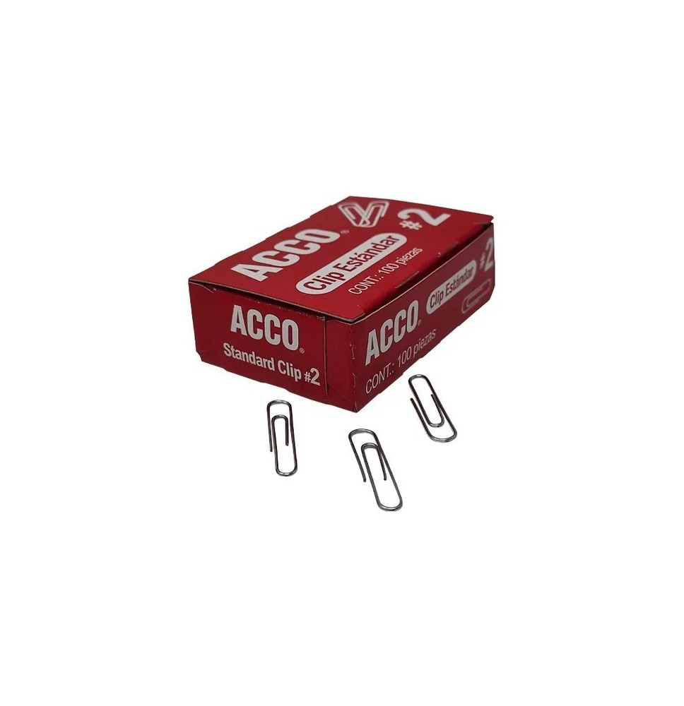 CLIPS ESTANDAR 2 ACCO CAJA C100 PZ. P1660 E.10 C.100
