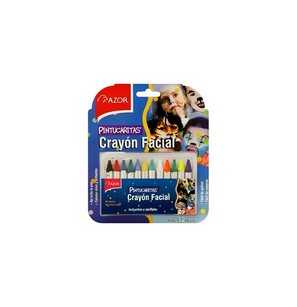 CRAYONES PINTACARAS AZOR BL. C12. C.12