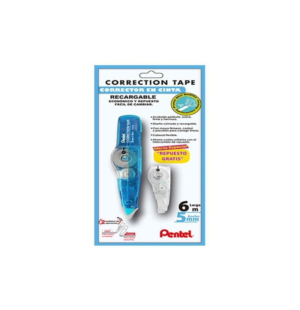 CORRECTOR CINTA 6.0MMX5MM PENTEL ZTP205BPM BL. C1 REP 12