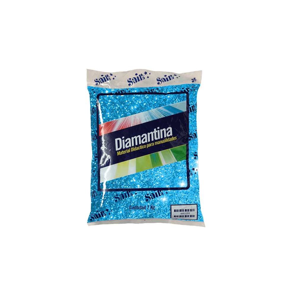 DIAMANTINA GRUESA BOL. 1KG 22 AZUL CIELOAZUL IRISADO