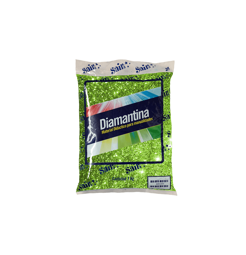 DIAMANTINA GRUESA BOL. 1KG 06 VERDE LIMON