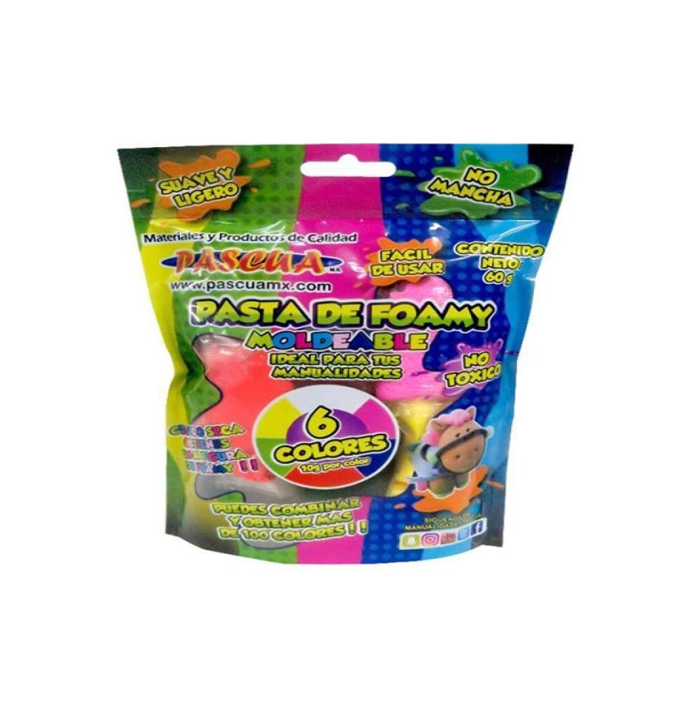 FOAMY MOLDEABLE 60G. PAQ.C6 MIX BASIC. PASCUA E.24 C.96