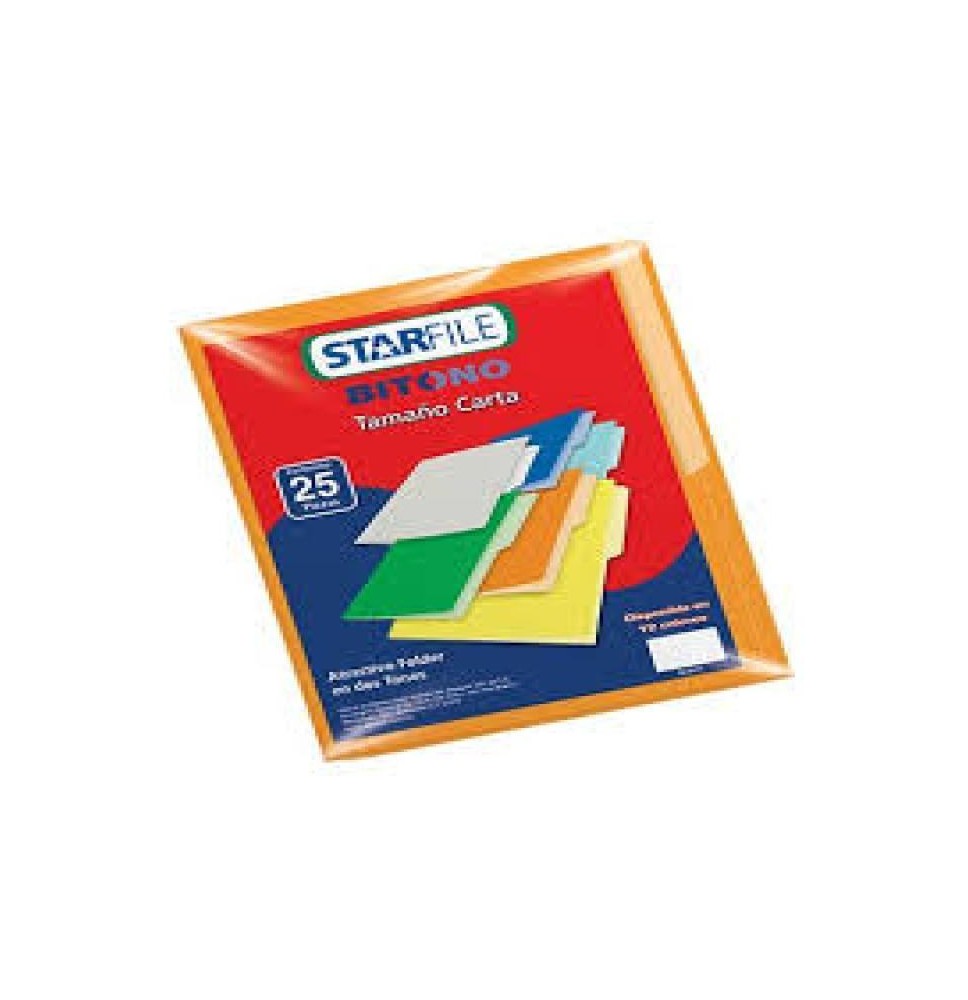 FOLDER BITONO CTA. STARFILE NARANJA PAQ.C25 C.20