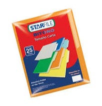 FOLDER BITONO CTA. STARFILE NARANJA PAQ.C25 C.20