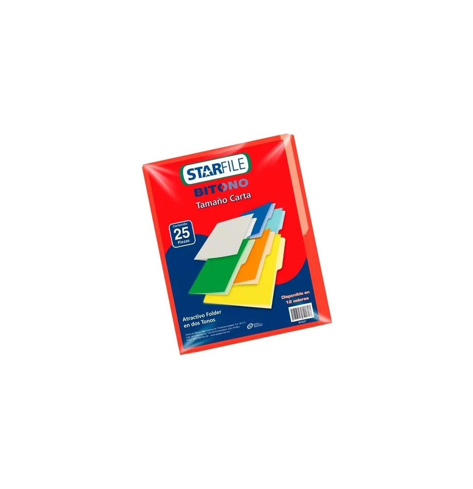 FOLDER BITONO CTA. STARFILE ROJO PAQ.C25 C.20