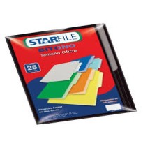 FOLDER BITONO OFI. STARFILE NEGRO PAQ.C25 C.20