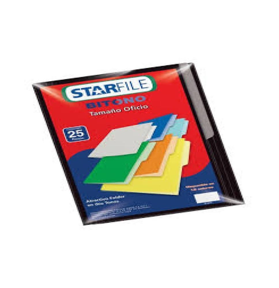 FOLDER BITONO OFI. STARFILE NEGRO PAQ.C25 C.20